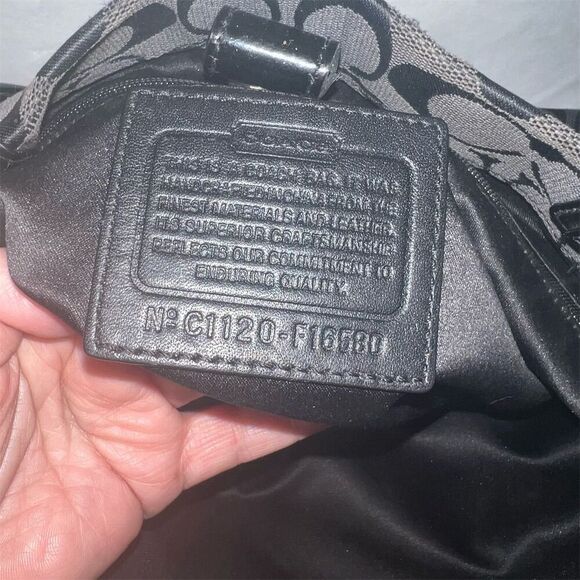 Coach Women's Black Signature Python Shoulder Bag - Picture 12 of 12